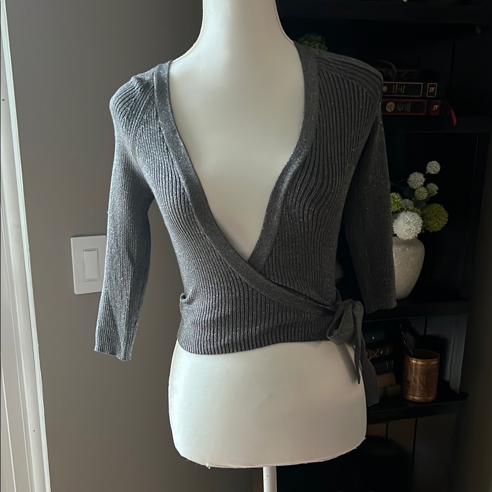 Gray Wrap Sweater